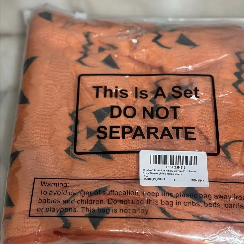 Amazon Halloween Pumpkin Accent Pillows - Orange and Black